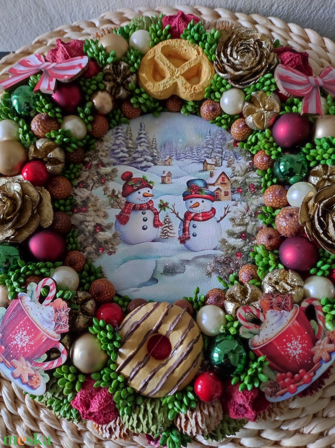 Hóemberek ajtókopogtató - karácsony - karácsonyi lakásdekoráció - karácsonyi ajtódíszek - Meska.hu