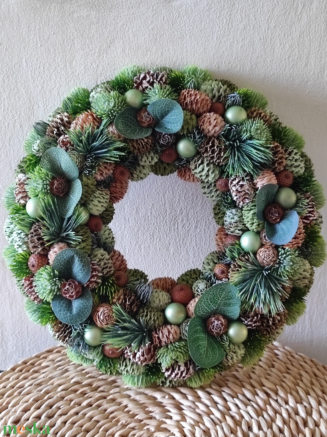 Zöld Lutz ajtókopogtató - karácsony - karácsonyi lakásdekoráció - karácsonyi ajtódíszek - Meska.hu