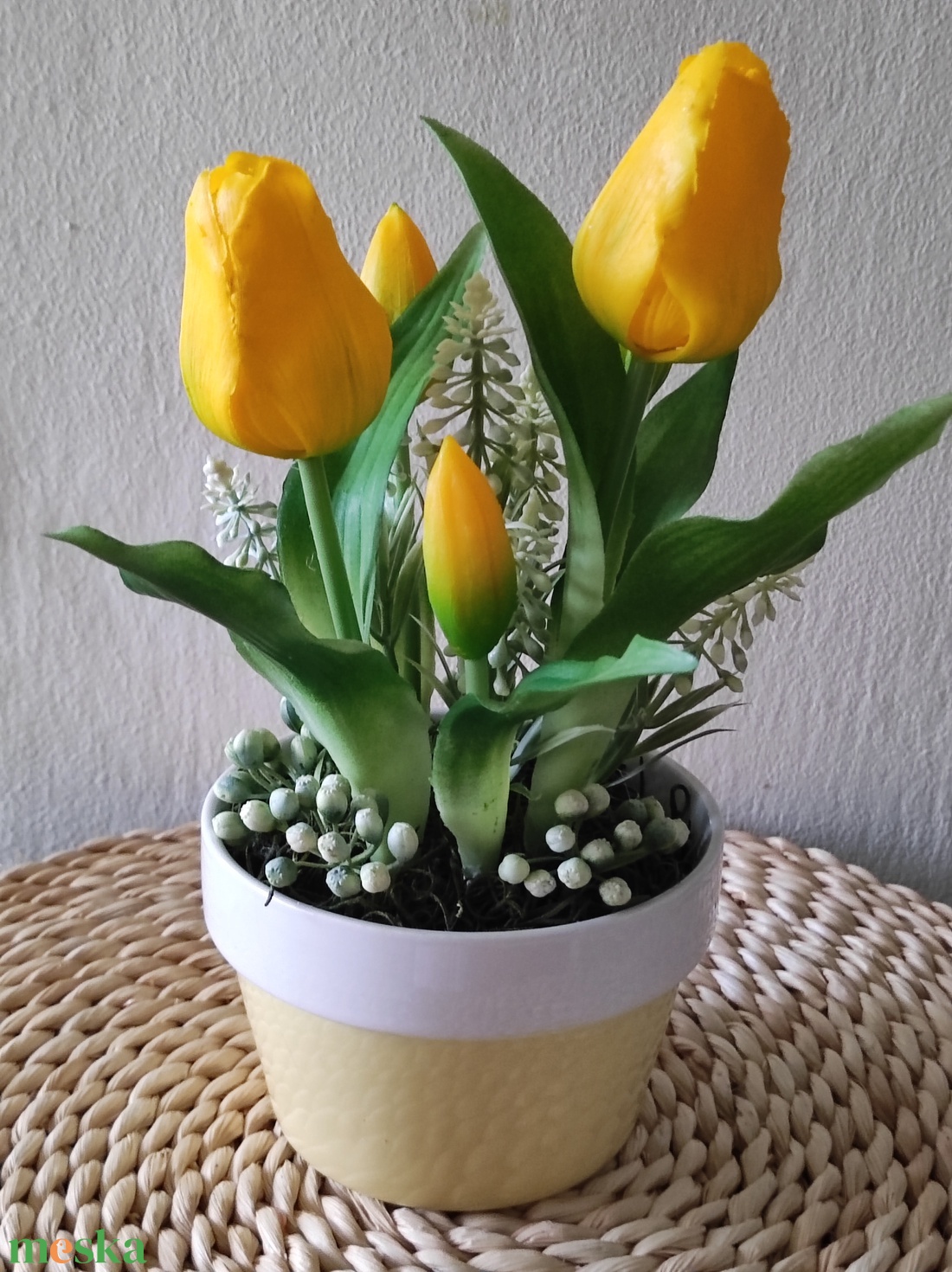 Sárga tulipánok - otthon & életmód - dekoráció - asztal és polc dekoráció - asztaldísz - Meska.hu