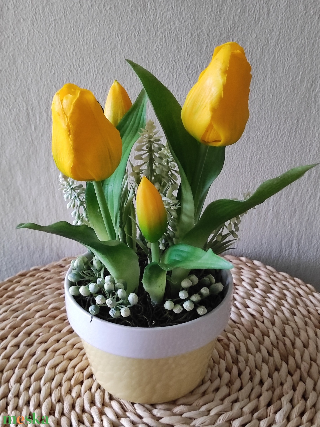 Sárga tulipánok - otthon & életmód - dekoráció - asztal és polc dekoráció - asztaldísz - Meska.hu