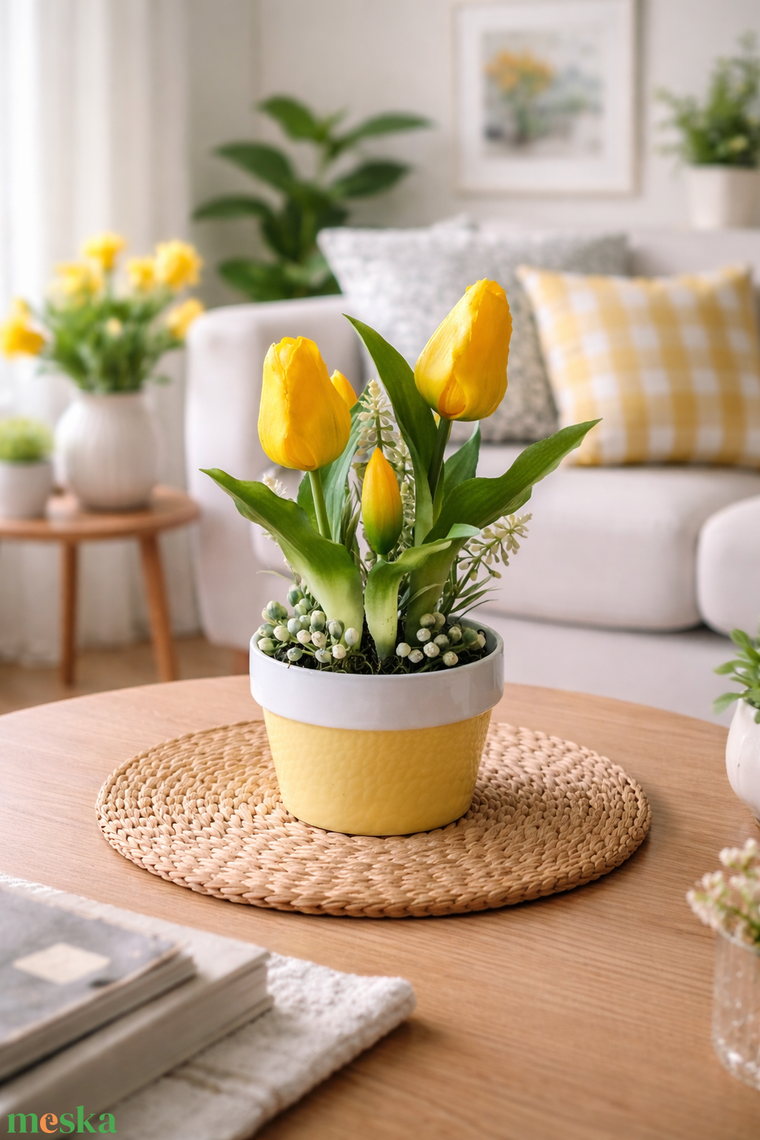 Sárga tulipánok - otthon & életmód - dekoráció - asztal és polc dekoráció - asztaldísz - Meska.hu