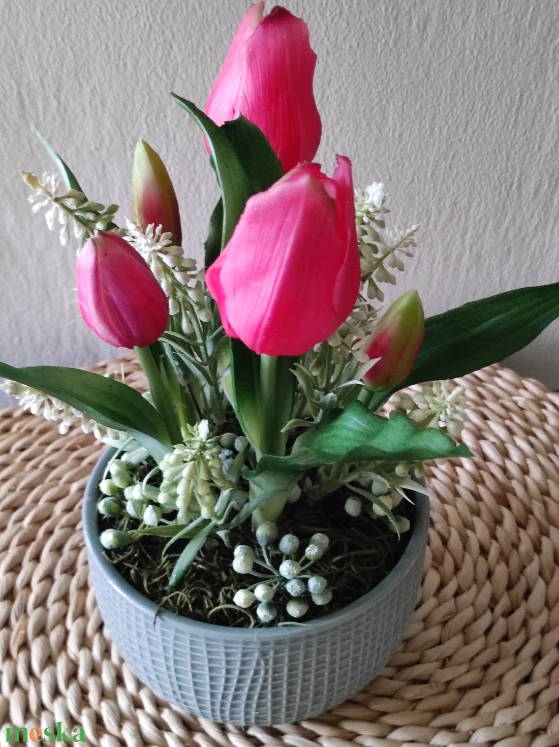 Pink tulipánok - otthon & életmód - dekoráció - asztal és polc dekoráció - asztaldísz - Meska.hu