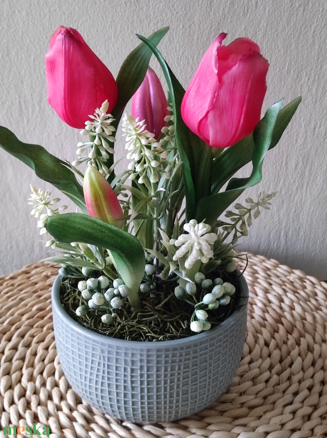 Pink tulipánok - otthon & életmód - dekoráció - asztal és polc dekoráció - asztaldísz - Meska.hu