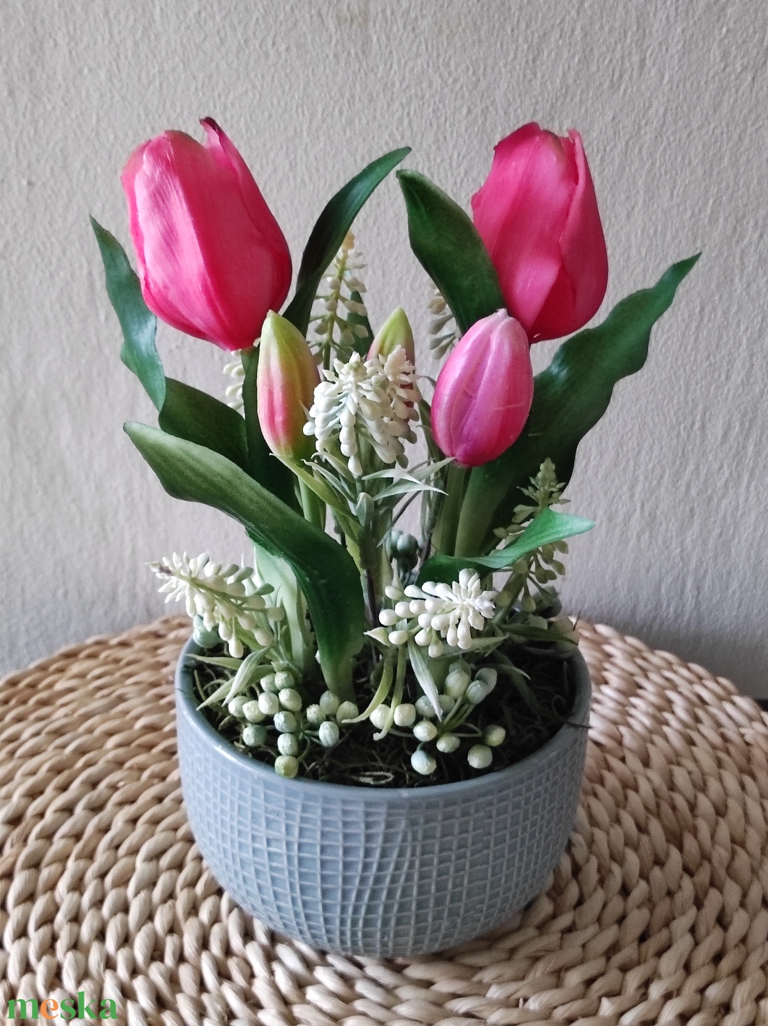 Pink tulipánok - otthon & életmód - dekoráció - asztal és polc dekoráció - asztaldísz - Meska.hu
