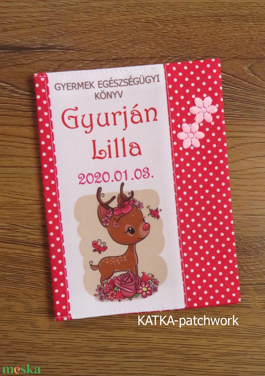 Gyermek egészségügyi könyv borító-lány maci - otthon & lakás - papír írószer - egészségügyi kiskönyv borító - Meska.hu