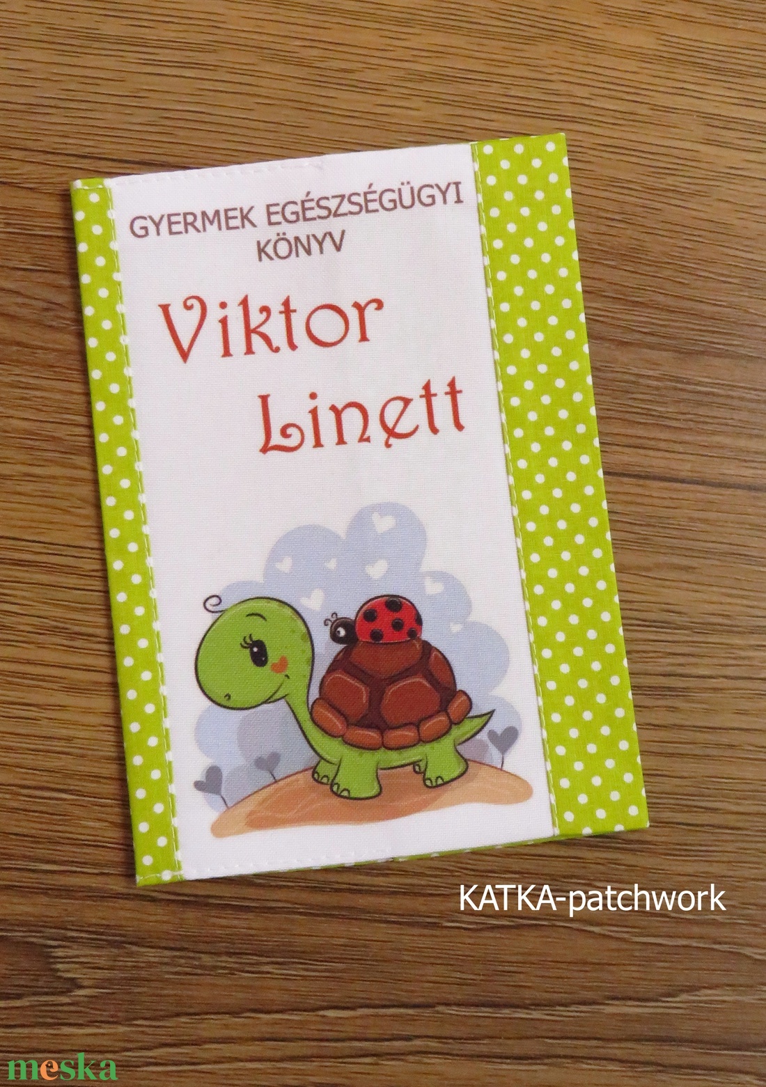 Gyermek egészségügyi könyv borító-teknős katicával - otthon & életmód - papír, írószer - egészségügyi kiskönyv borító - Meska.hu