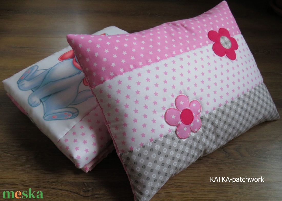 patchwork takaró szett-cica - otthon & életmód - babaszoba, gyerekszoba - babatakaró, gyerek pléd - Meska.hu