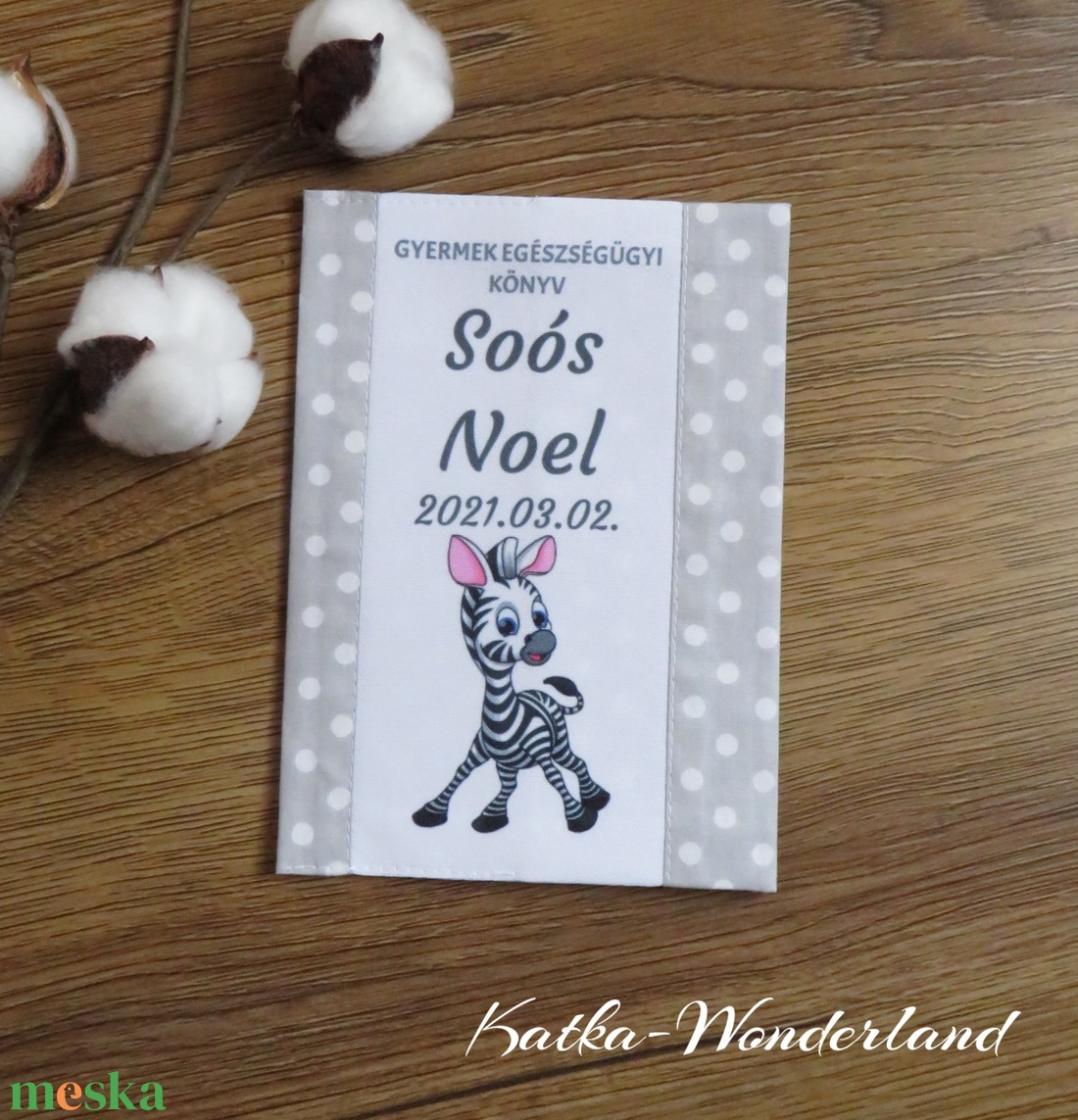 Gyermek egészségügyi könyv borító-Zebra - otthon & életmód - papír, írószer - egészségügyi kiskönyv borító - Meska.hu
