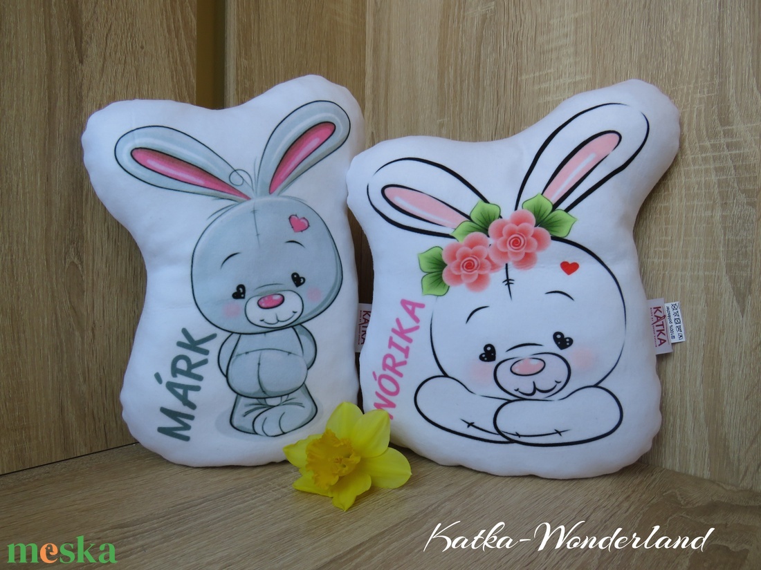 Forma párna-fehér nyuszi - otthon & életmód - babaszoba, gyerekszoba - gyerek díszpárna - Meska.hu