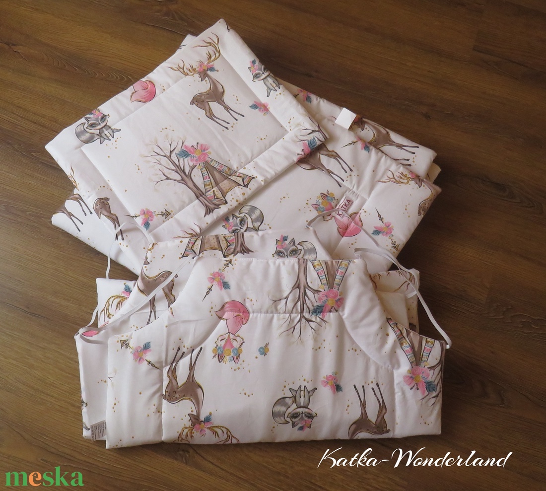 Ovis takaró lapos párnáva- rózsaszín szarvas - játék & sport - ovis felszerelés - ovis ágynemű - Meska.hu