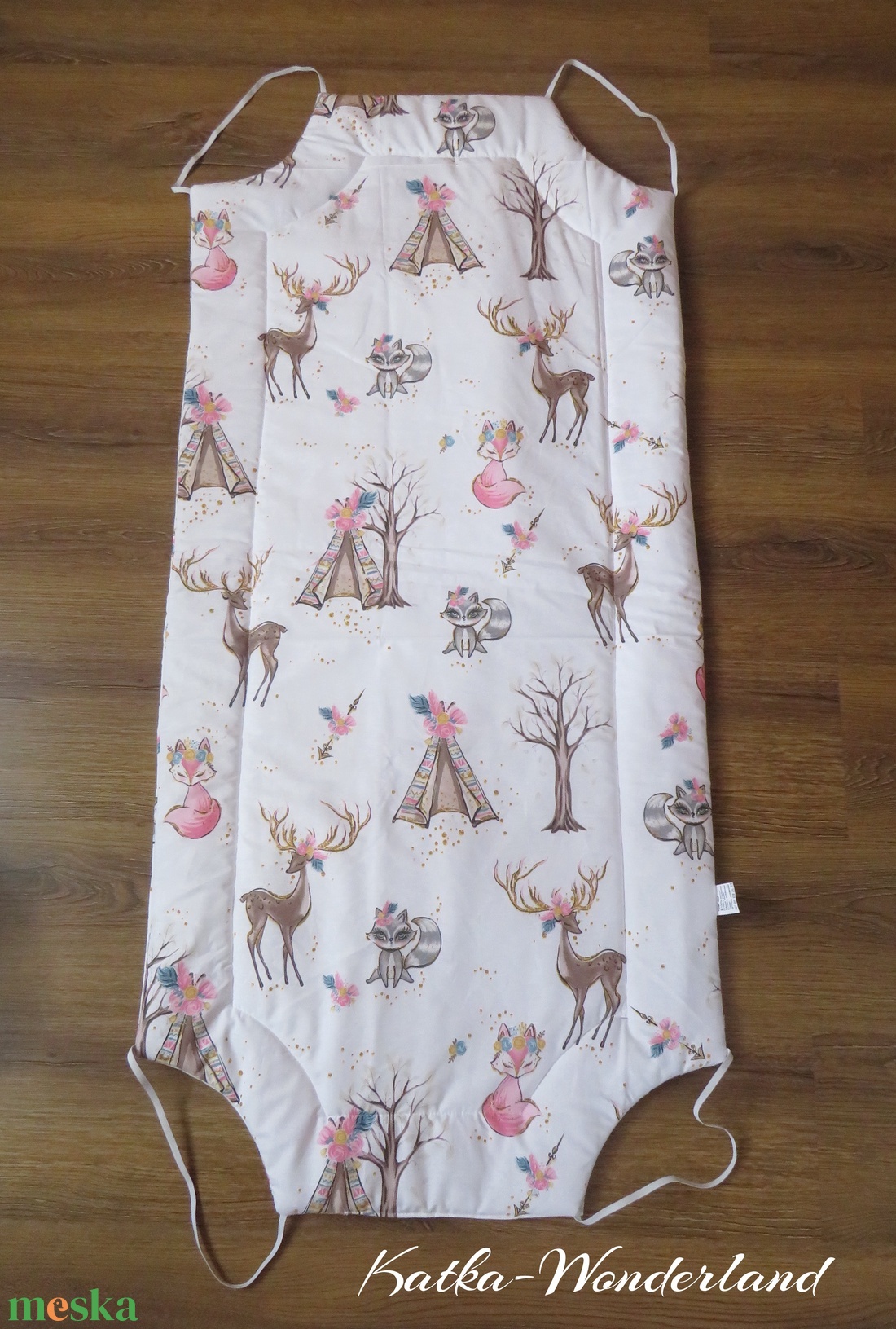 Ovis takaró lapos párnáva- rózsaszín szarvas - játék & sport - ovis felszerelés - ovis ágynemű - Meska.hu