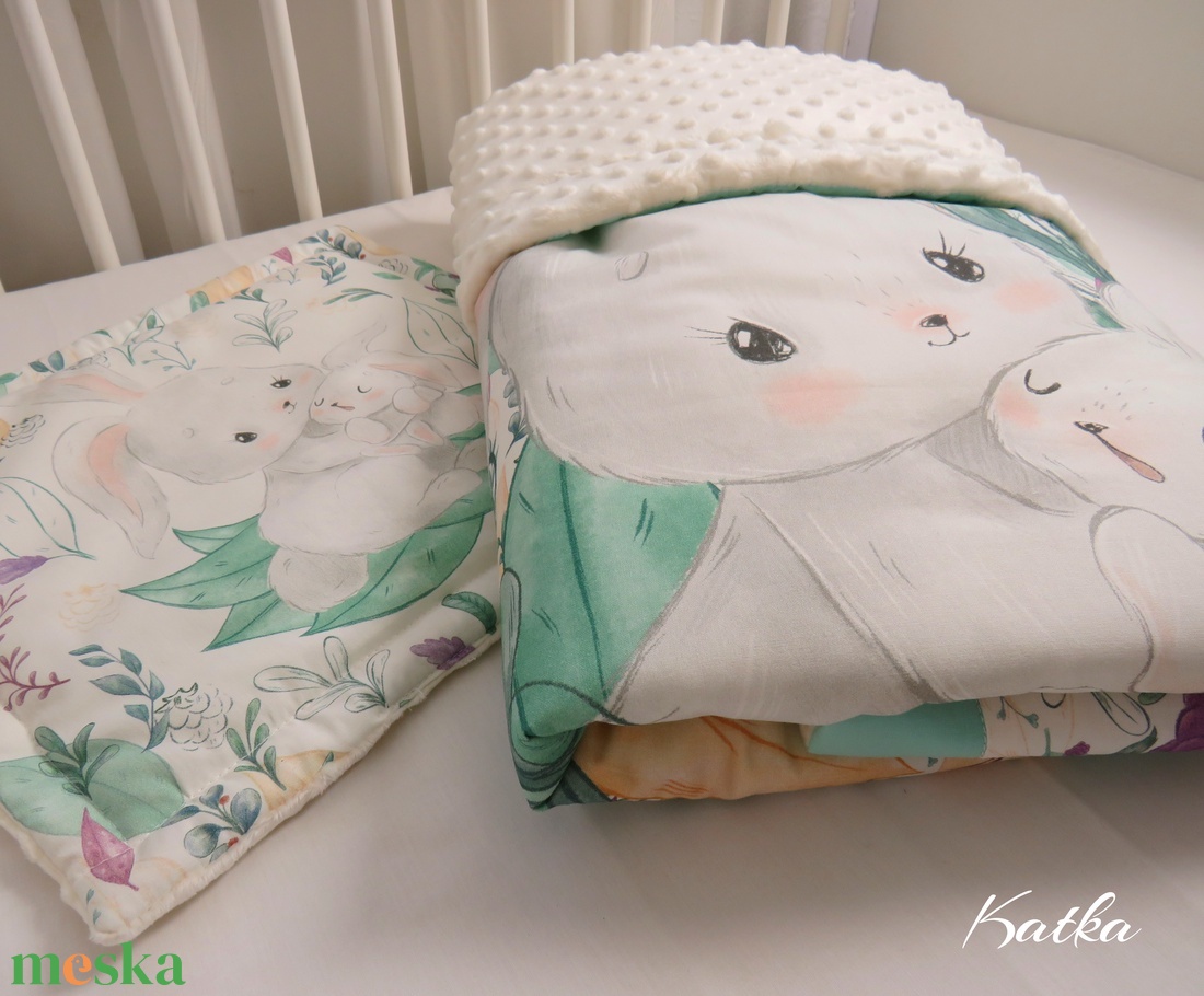 Készleten! Prémium baba takaró szett-mezei nyuszik - baba - mama - baba ágynemű - babatakaró, gyerek pléd - Meska.hu