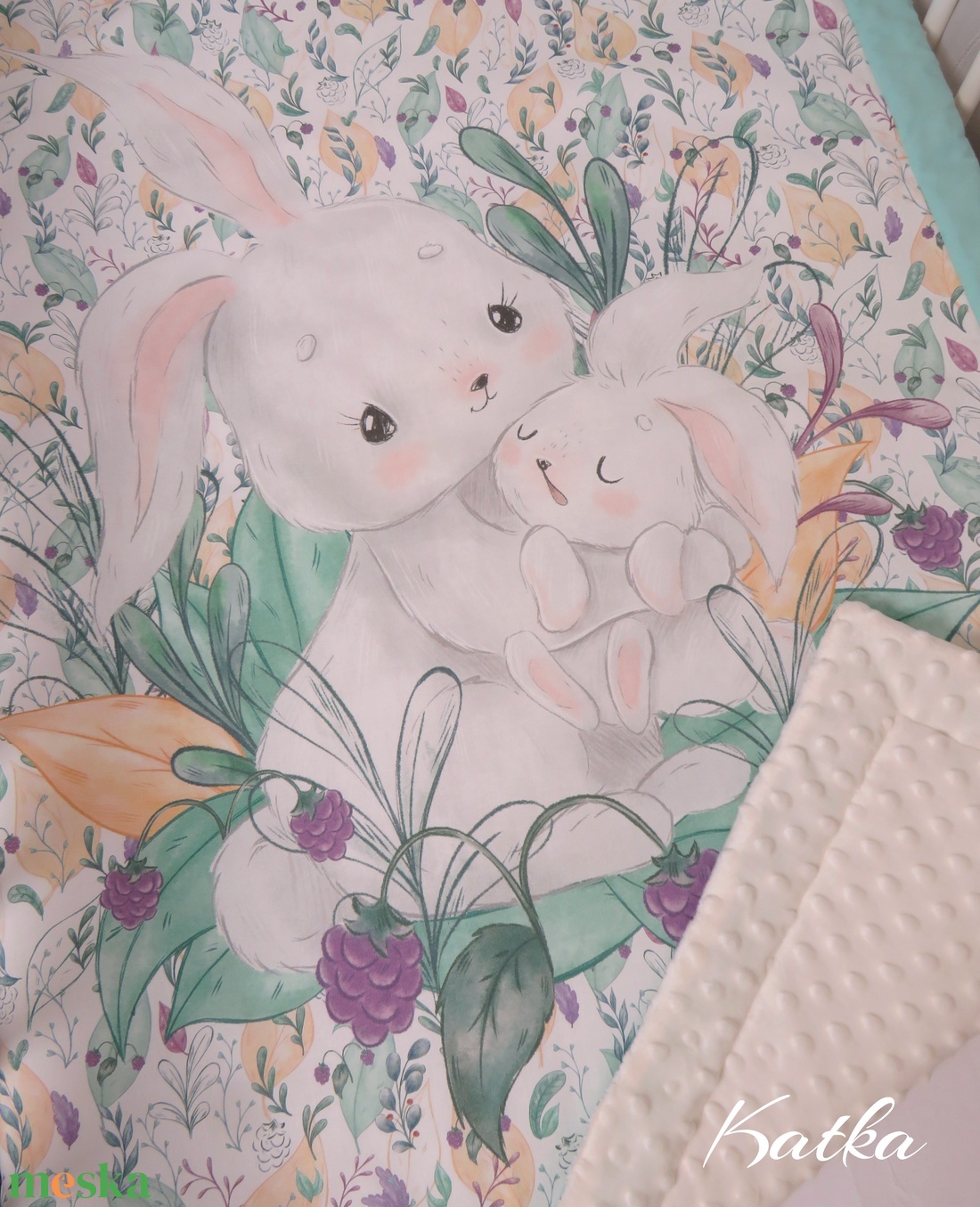 Készleten! Prémium baba takaró szett-mezei nyuszik - baba - mama - baba ágynemű - babatakaró, gyerek pléd - Meska.hu