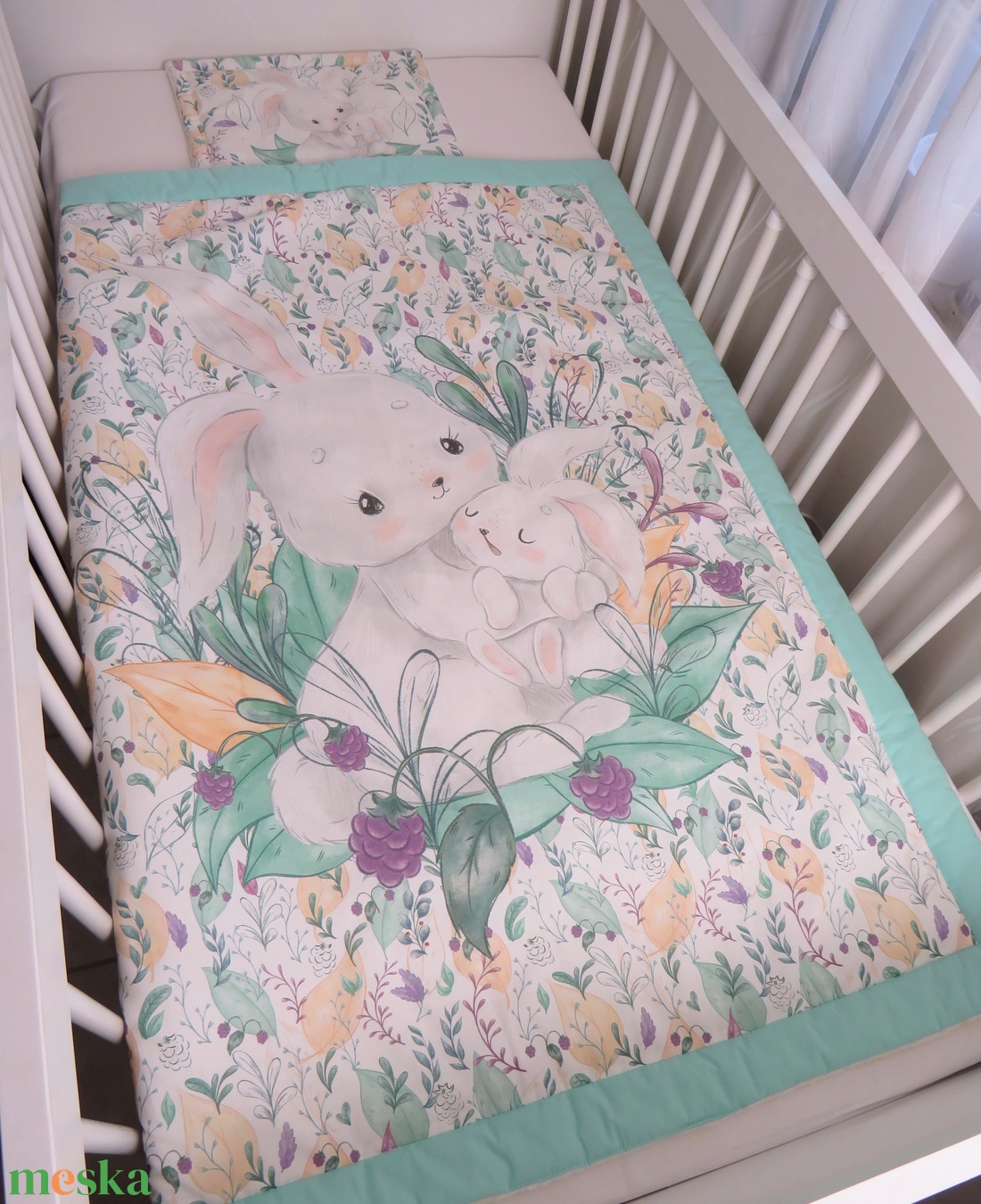 Készleten! Prémium baba takaró szett-mezei nyuszik - baba - mama - baba ágynemű - babatakaró, gyerek pléd - Meska.hu