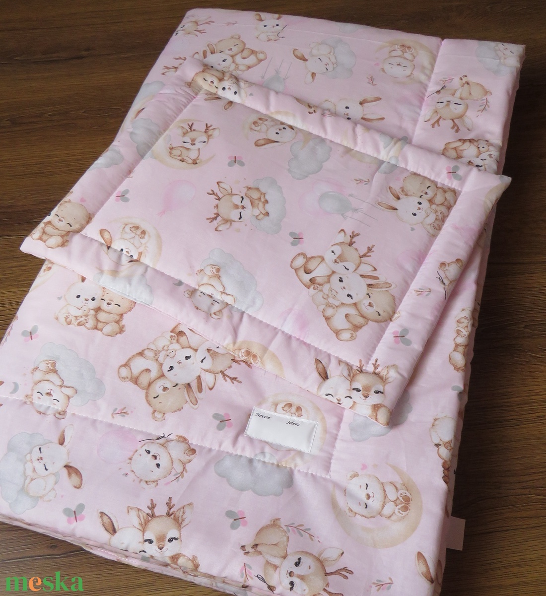 Ovis ágynemű lapos párnával-erdei baby állatok - játék & sport - ovis felszerelés - ovis ágynemű - Meska.hu