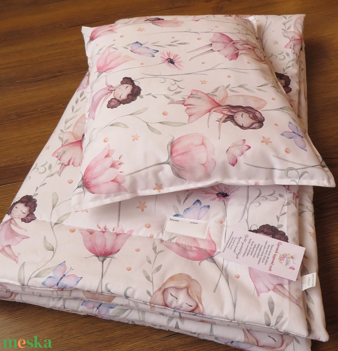 Ovis ágynemű kispárnával-kislányok és virágok - játék & sport - ovis felszerelés - ovis ágynemű - Meska.hu