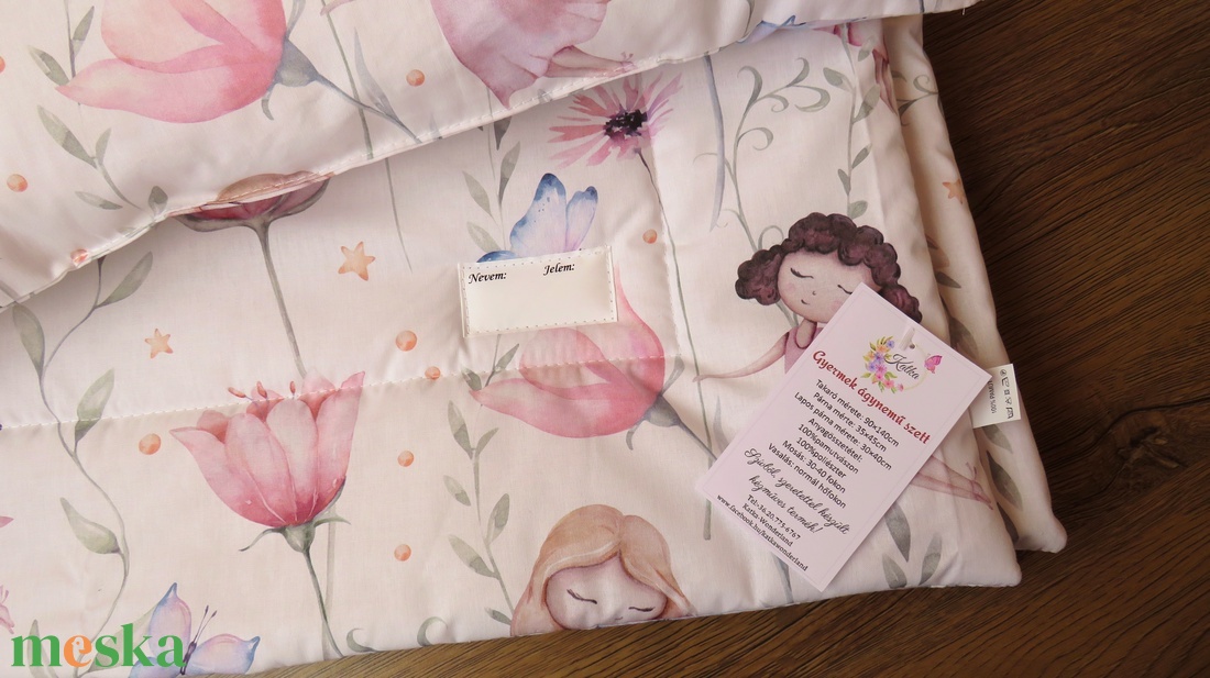 Ovis ágynemű kispárnával-kislányok és virágok - játék & sport - ovis felszerelés - ovis ágynemű - Meska.hu