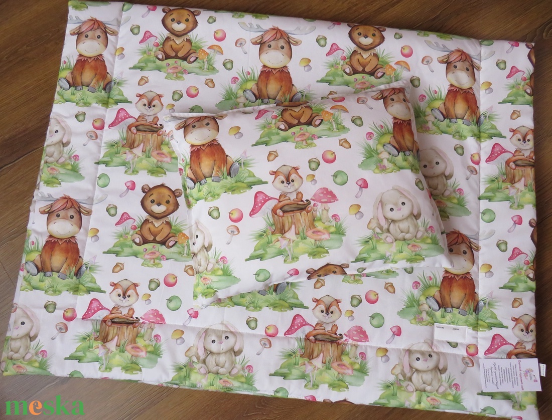 Ovis ágynemű kispárnával-színkavalkád erdei állatokkal - játék & sport - ovis felszerelés - ovis ágynemű - Meska.hu