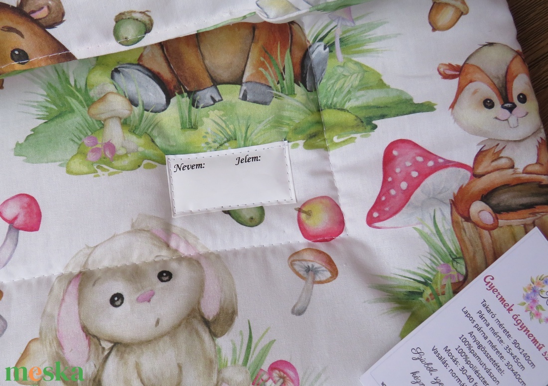 Ovis ágynemű kispárnával-színkavalkád erdei állatokkal - játék & sport - ovis felszerelés - ovis ágynemű - Meska.hu