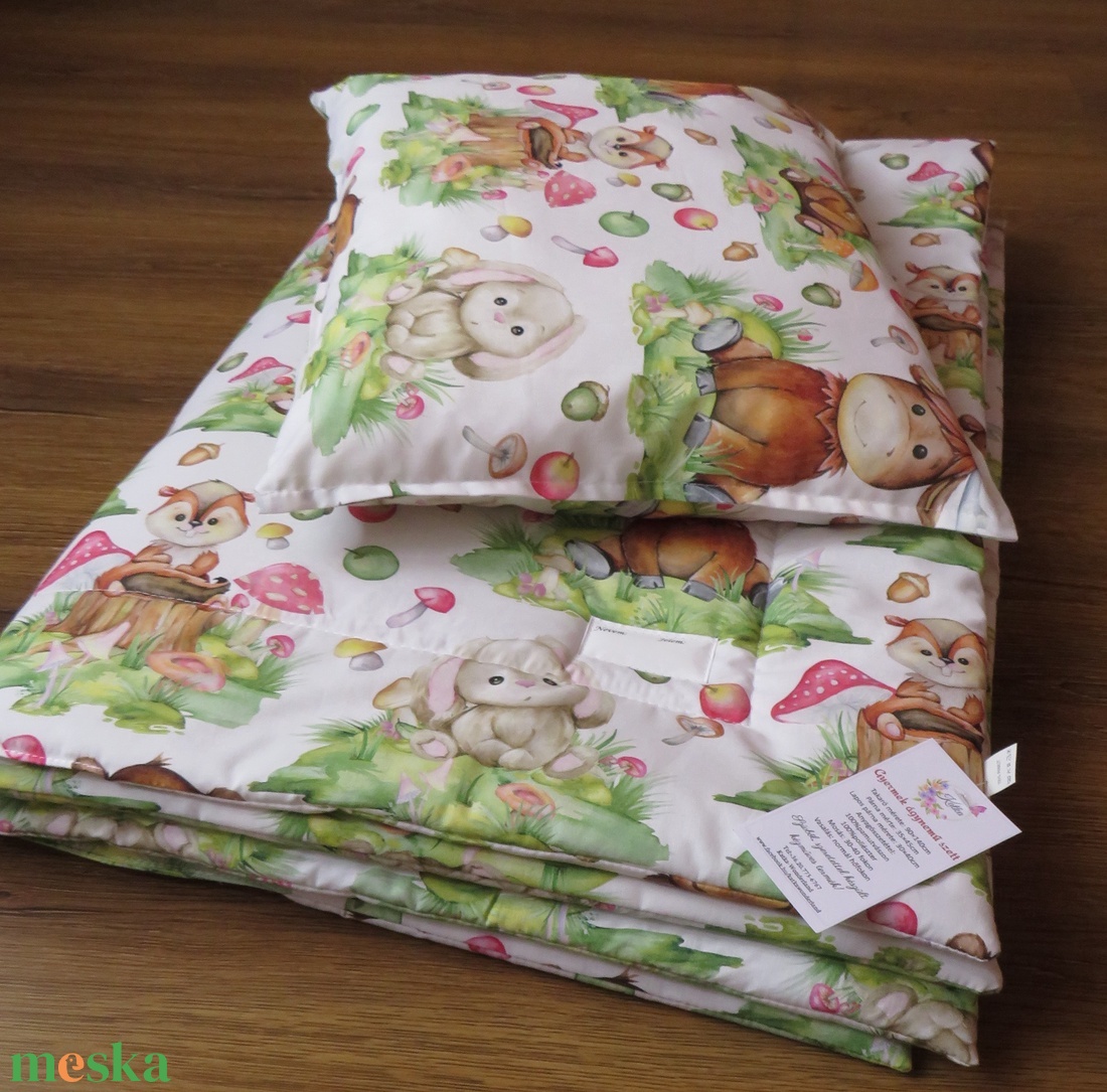 Ovis ágynemű kispárnával-színkavalkád erdei állatokkal - játék & sport - ovis felszerelés - ovis ágynemű - Meska.hu