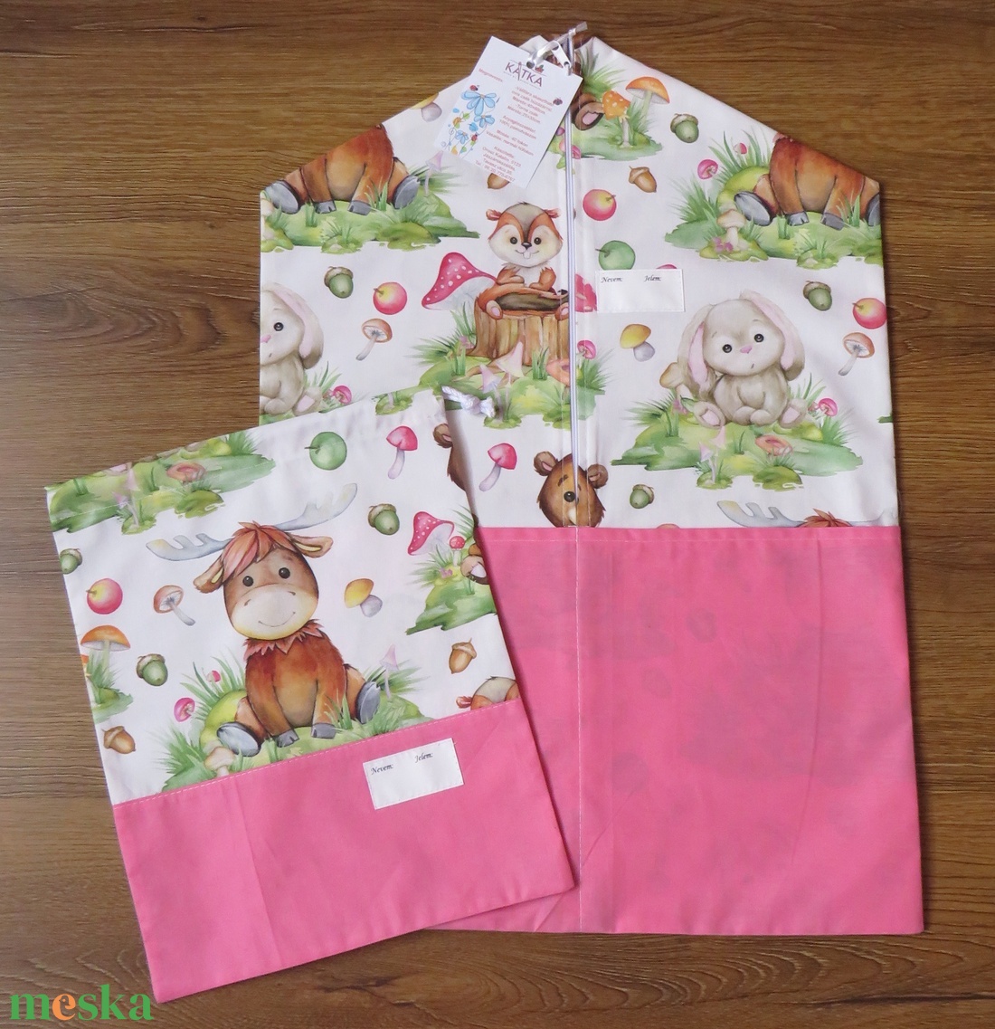 Ovis zsák és torna zsák KÉSZLETEN!-színes erdei állatok - játék & sport - ovis felszerelés - ovis szett - Meska.hu