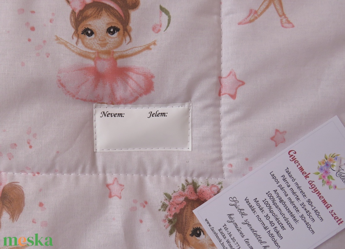 Ovis ágynemű kispárnával-kis balerínák - játék & sport - ovis felszerelés - ovis ágynemű - Meska.hu