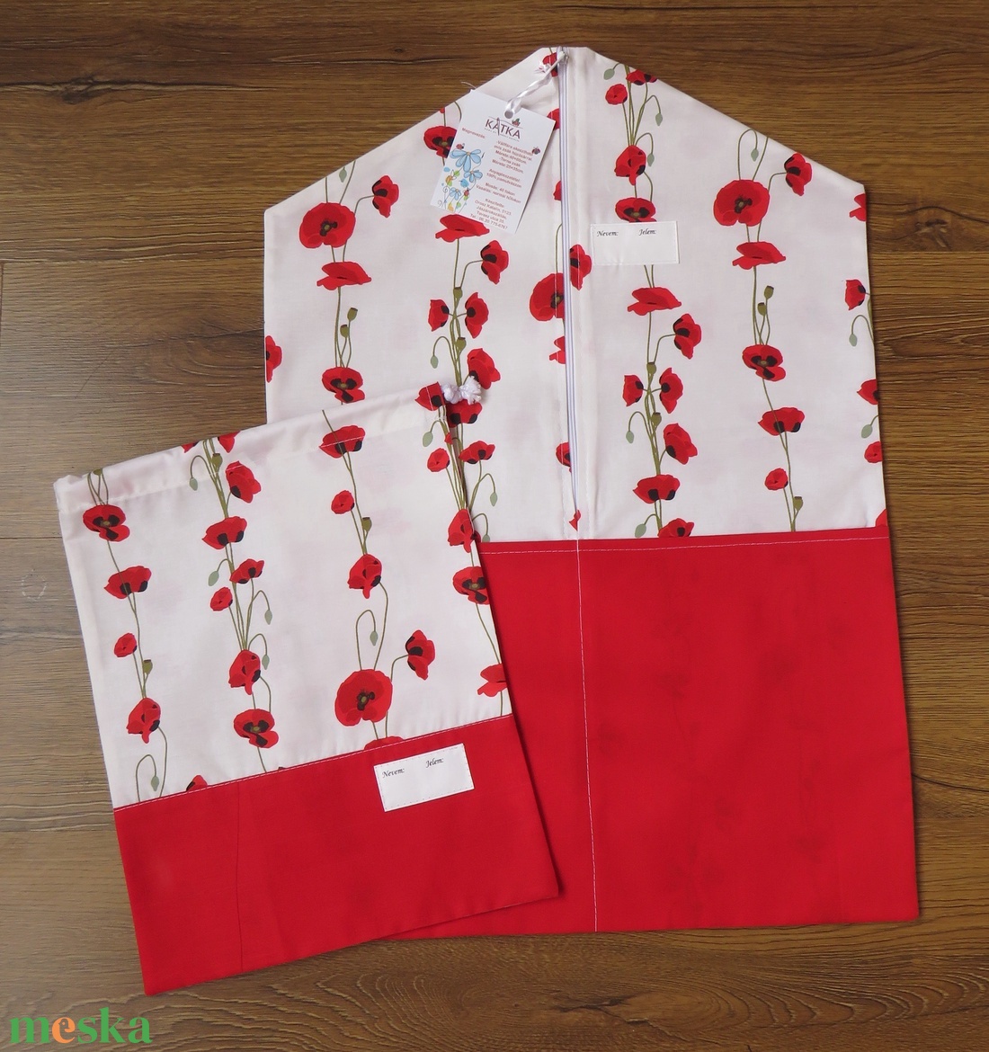 Ovis zsák és torna zsák Készleten-pipacsok - játék & sport - ovis felszerelés - ovis szett - Meska.hu