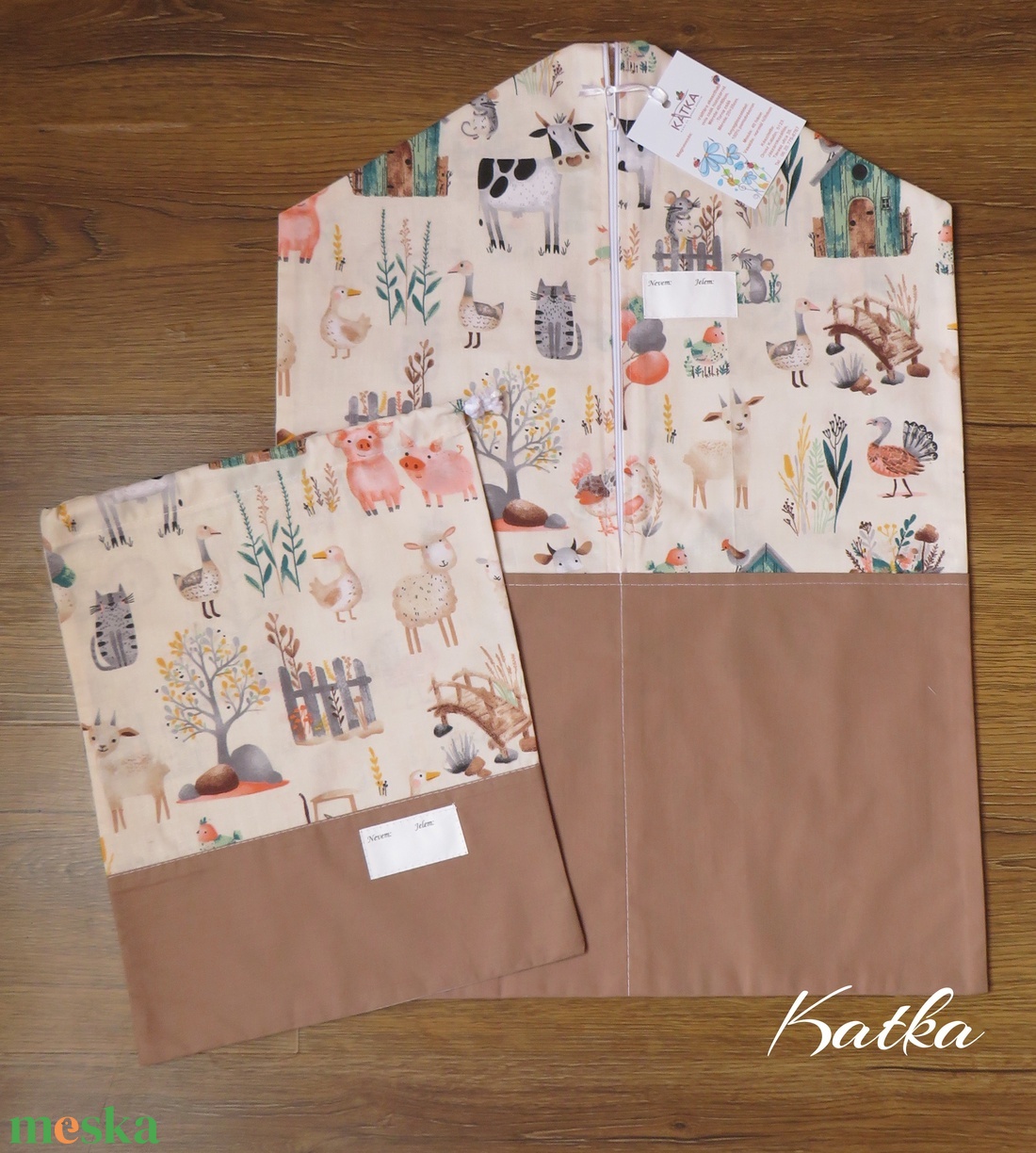 Ovis zsák szett- farmon - játék & sport - ovis felszerelés - ovis szett - Meska.hu