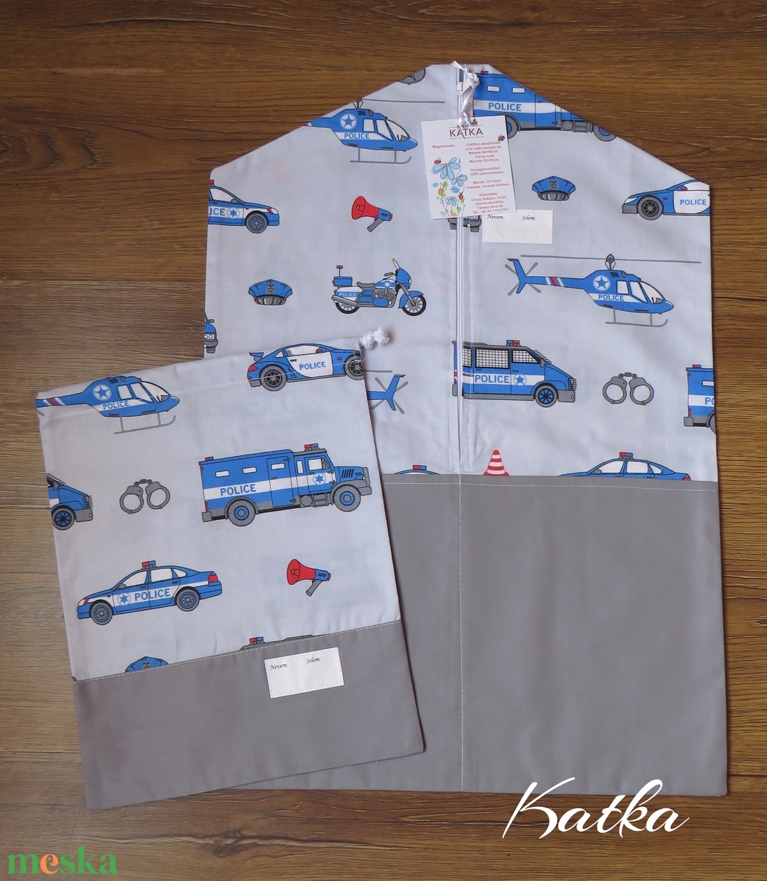 Ovis zsák és torna zsák- police - játék & sport - ovis felszerelés - ovis szett - Meska.hu