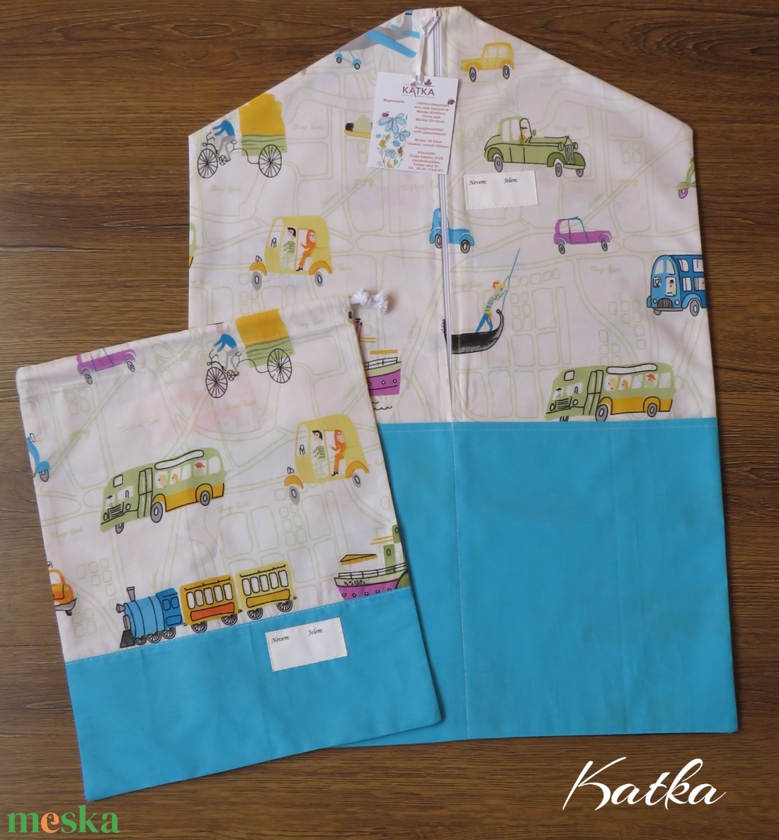 Ovis zsák és torna zsák KÉSZLETEN!- Színes járművek - játék & sport - ovis felszerelés - ovis szett - Meska.hu