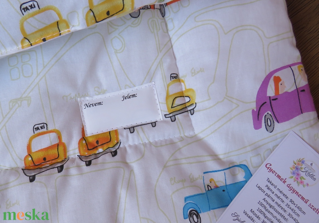 Ovis ágynemű kispárnával-színes járművek - játék & sport - ovis felszerelés - ovis ágynemű - Meska.hu