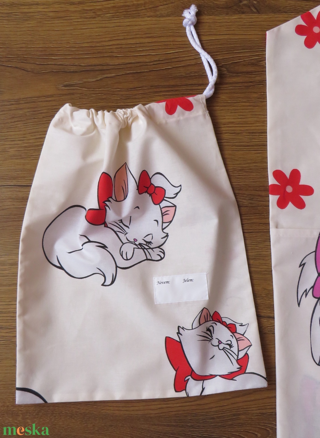 ovis zsák szett torna zsákkal-cicás - játék & sport - ovis felszerelés - ovis zsák - Meska.hu