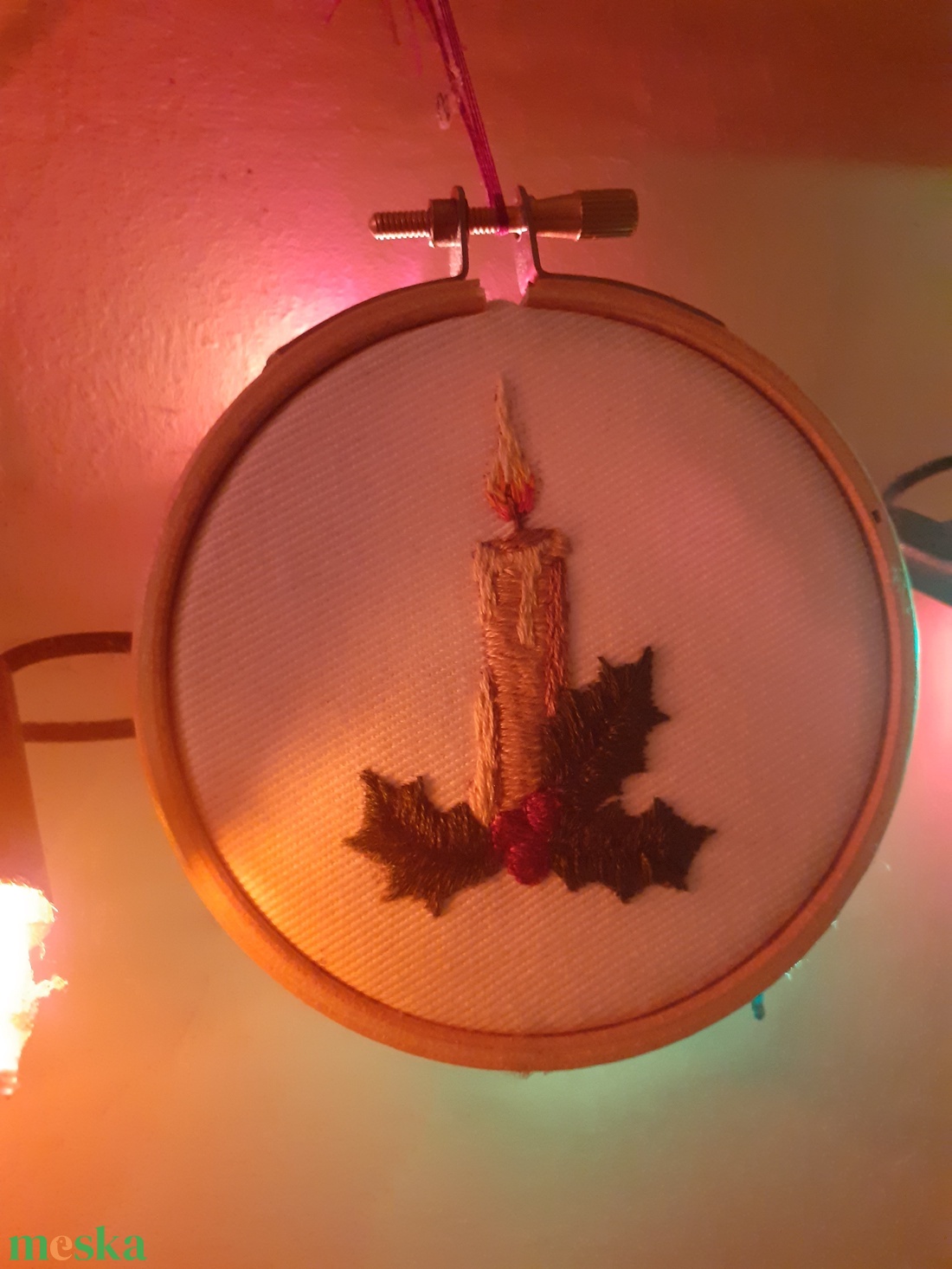 karácsonyi dísz (gyertya) - karácsony - karácsonyi lakásdekoráció - karácsonyfadíszek - Meska.hu