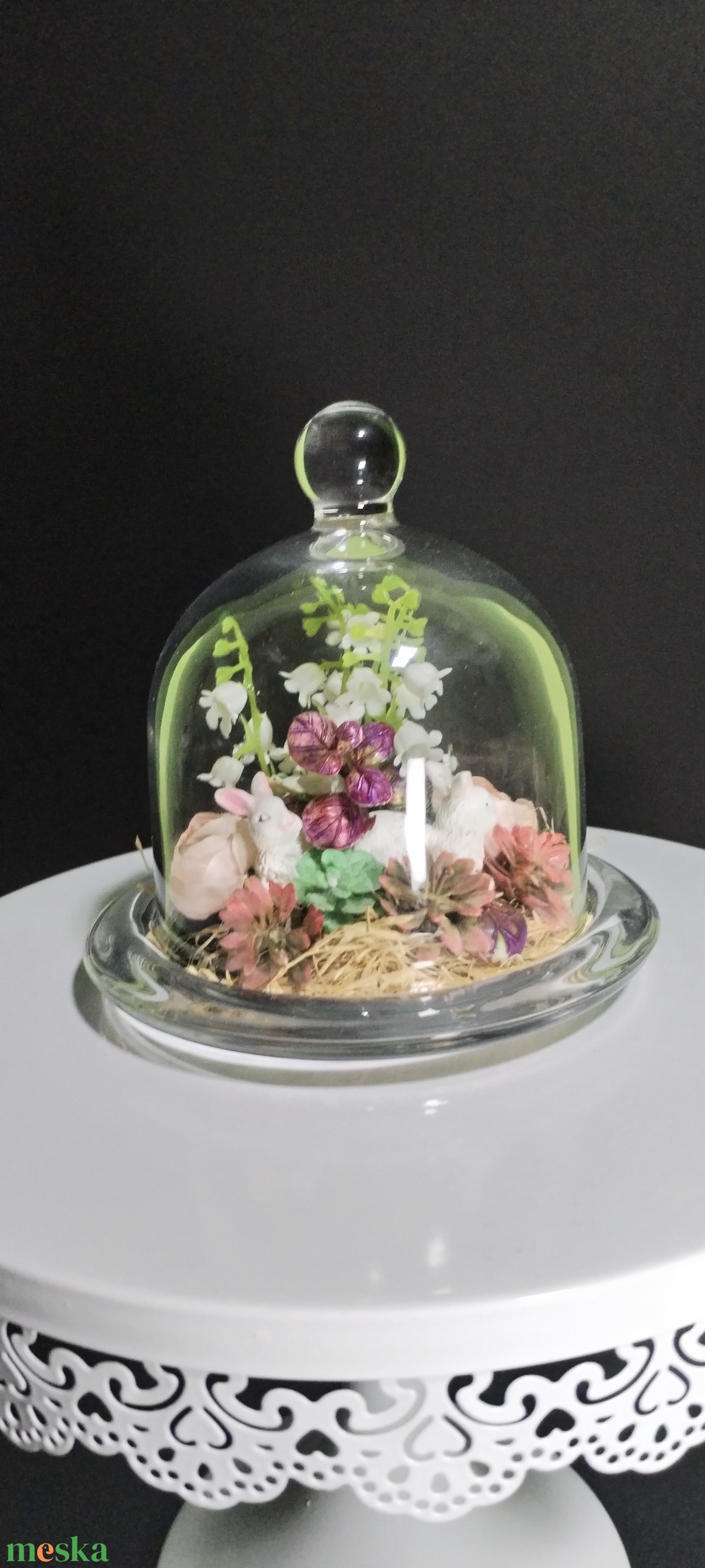 Tavaszi Világ Üvegbúra Alatt   Húsvéti Miniatűr - ünnepi díszek, dekorációk - húsvéti díszek és dekorációk - húsvéti asztaldíszek - Meska.hu