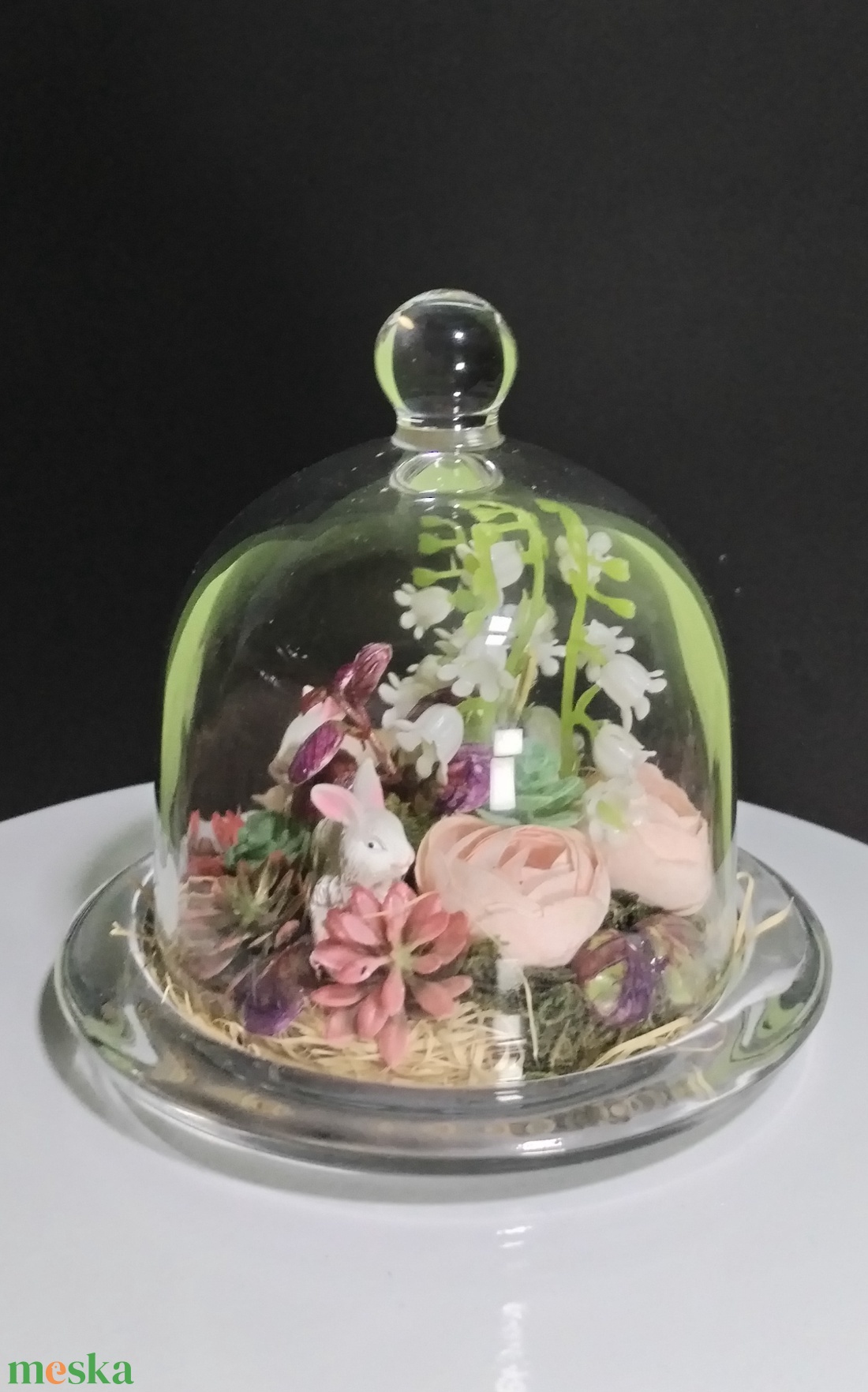 Tavaszi Világ Üvegbúra Alatt   Húsvéti Miniatűr - ünnepi díszek, dekorációk - húsvéti díszek és dekorációk - húsvéti asztaldíszek - Meska.hu