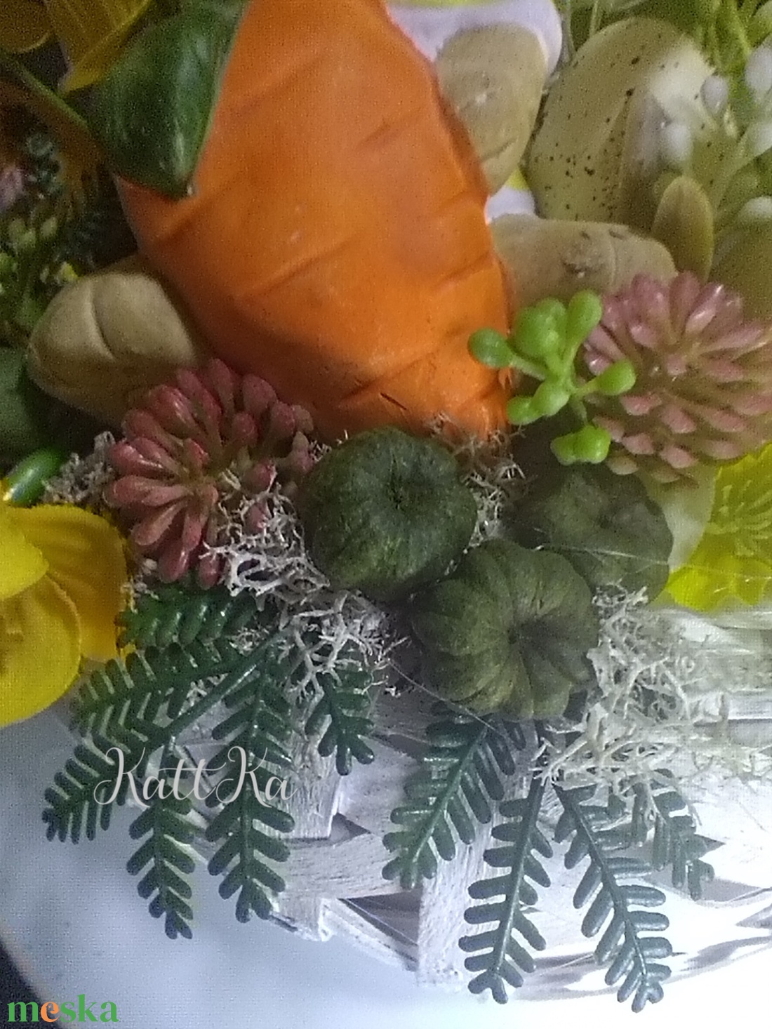  Napsugaras Tavaszi Kosár � Nyuszis Asztaldísz - ünnepi díszek, dekorációk - húsvéti díszek és dekorációk - húsvéti virágos díszek - Meska.hu