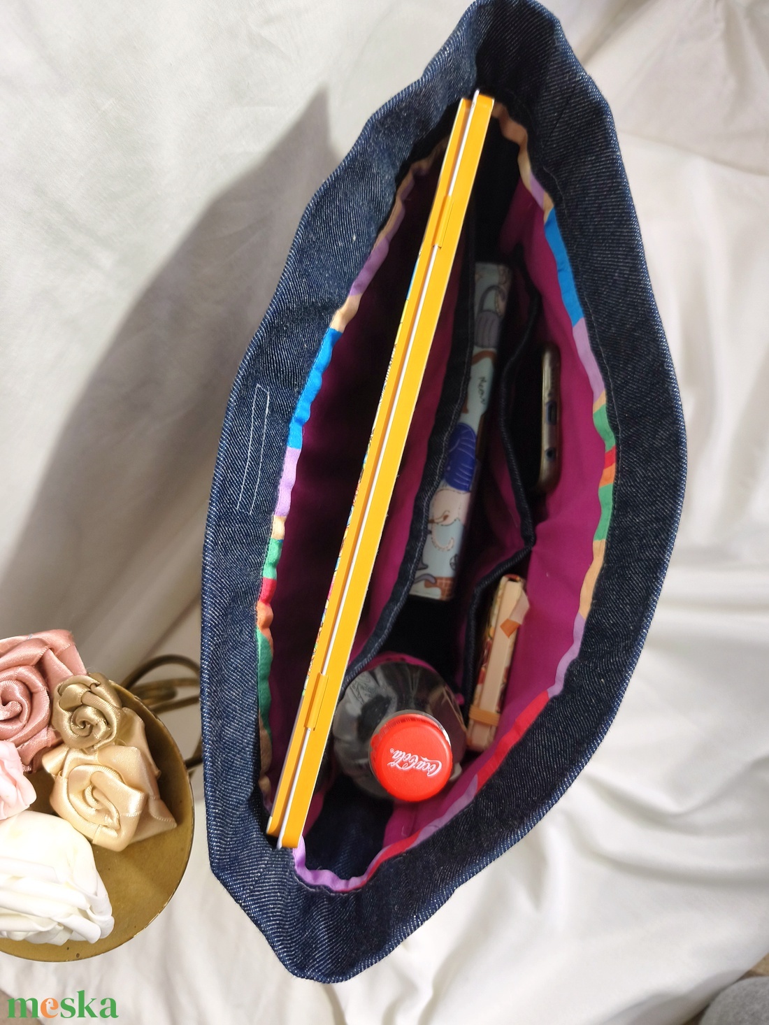 Patchwork Couture � Prémium Újrahasznosított Farmer Táska �  Ez a különleges darab a modern fenntarthatóság és a kézműve - táska & tok - táska szett - Meska.hu