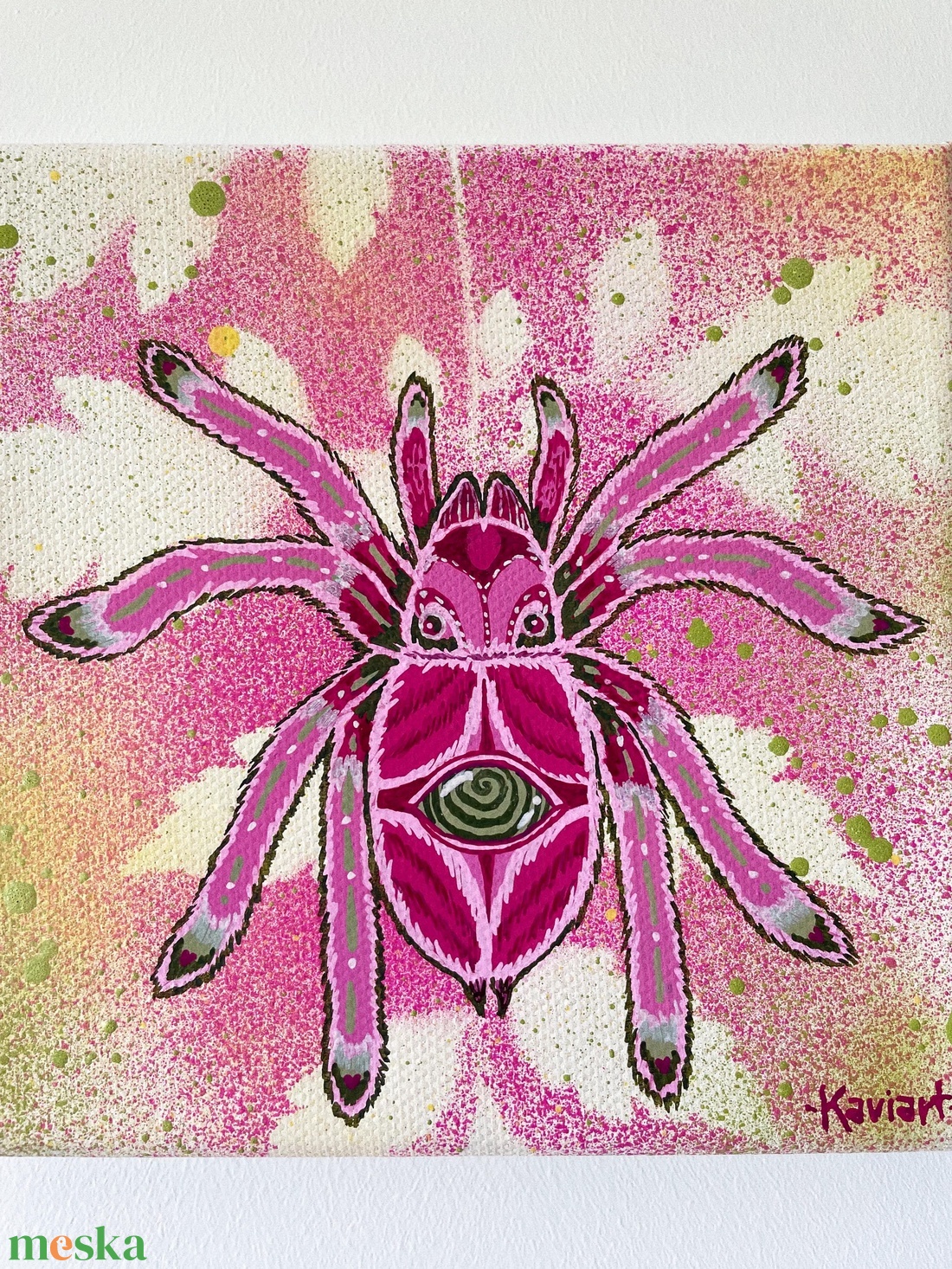 Pink tarantula (vászon festmény) - művészet - festmény - festmény vegyes technika - Meska.hu