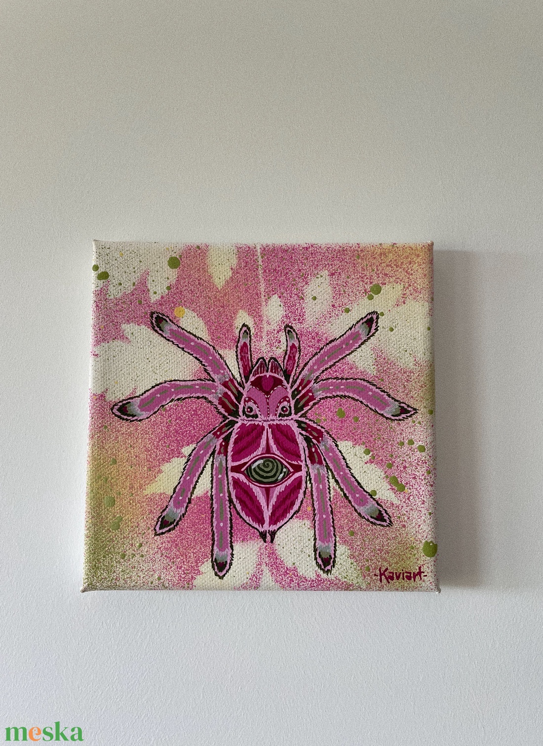 Pink tarantula (vászon festmény) - művészet - festmény - festmény vegyes technika - Meska.hu