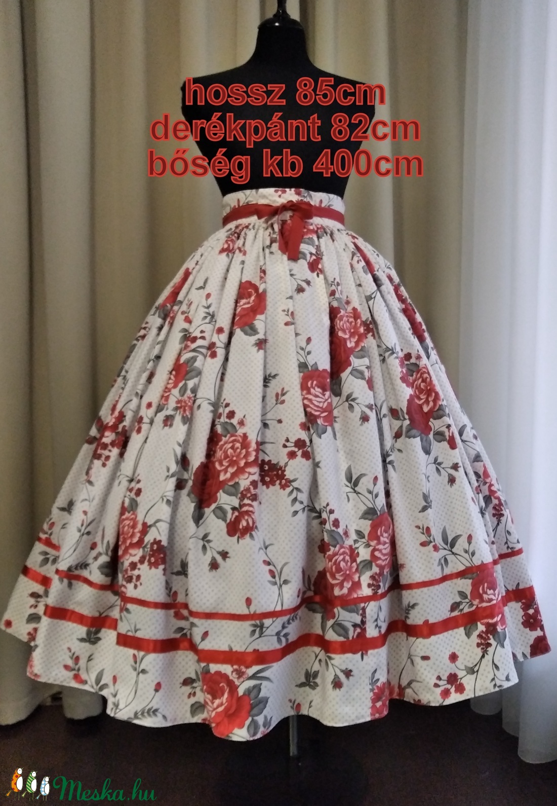 Felnőtt néptánc szoknya 75-85 cm - ruha & divat - női ruha - szoknya - Meska.hu