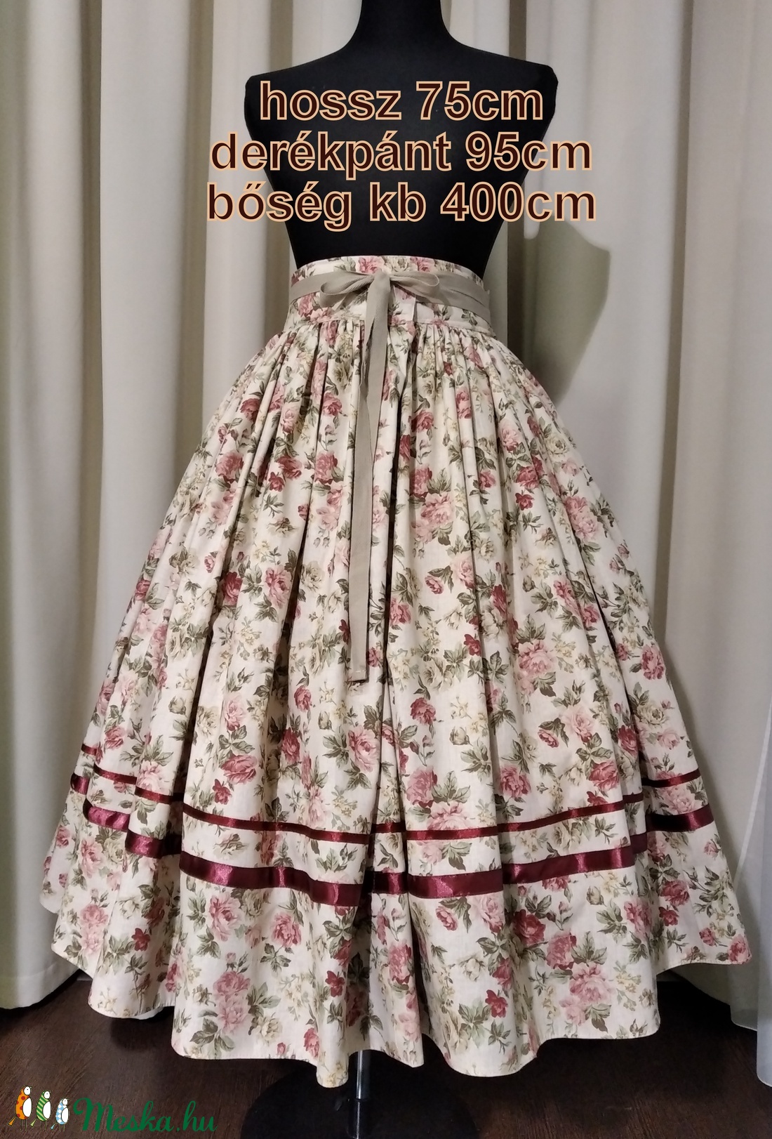 Felnőtt néptánc szoknya 75-85 cm - ruha & divat - női ruha - szoknya - Meska.hu