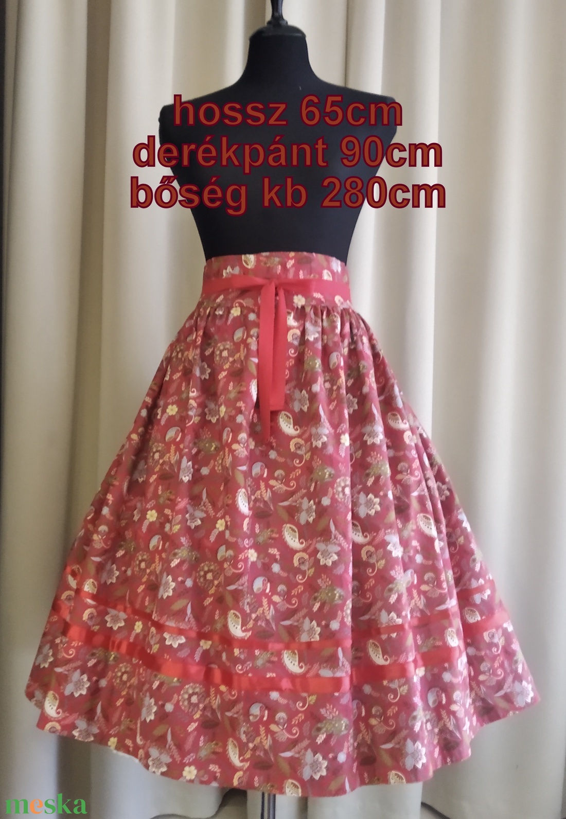 Kamasz néptánc szoknya 65 cm  - ruha & divat - női ruha - szoknya - Meska.hu