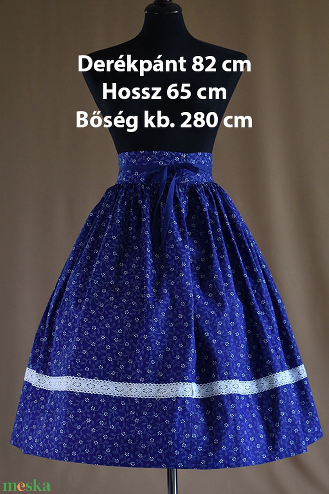 Kamasz néptánc szoknya 65 cm kék - ruha & divat - női ruha - szoknya - Meska.hu