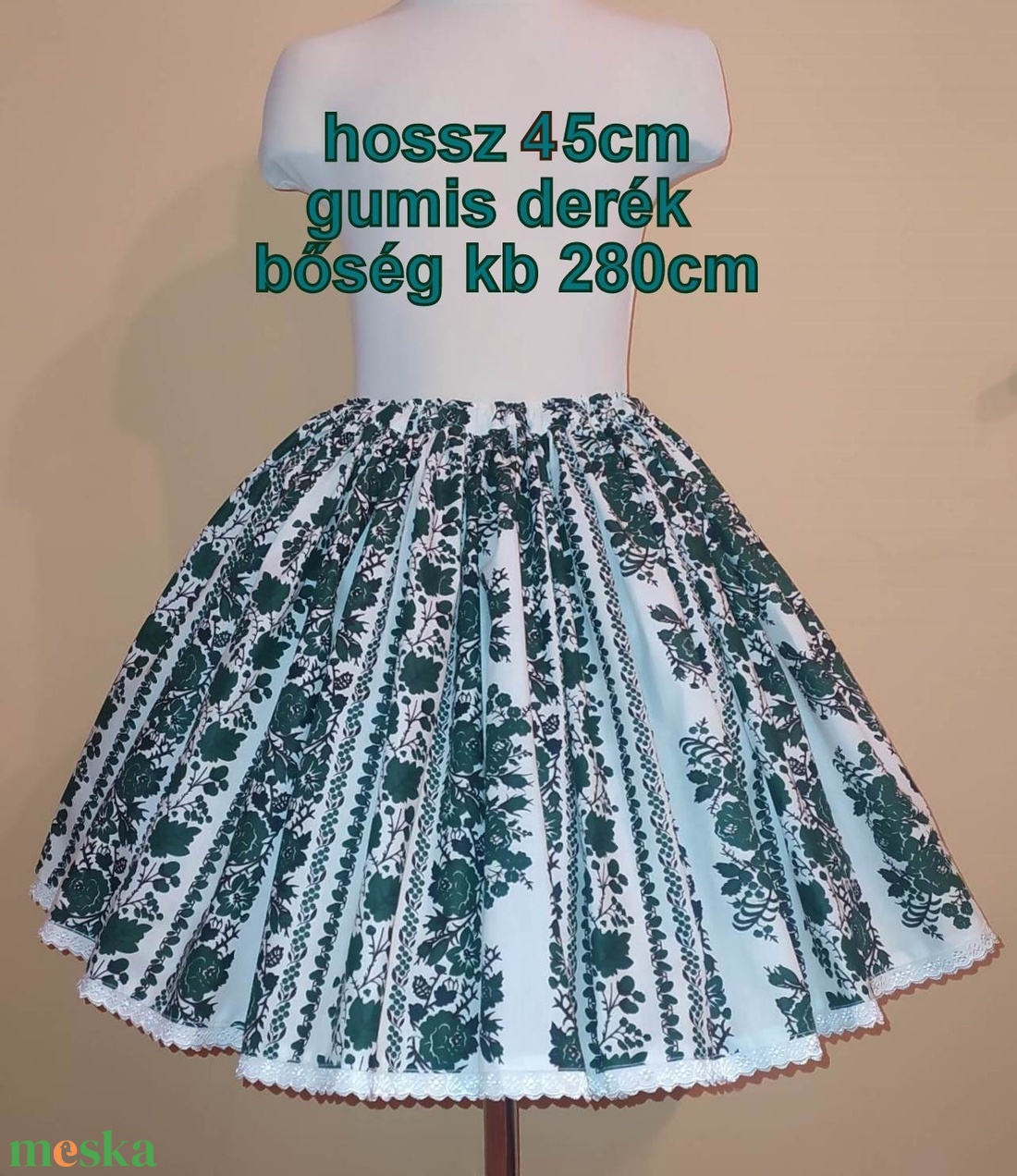 Gyermek néptánc szoknya 45 cm vegyes színek - ruha & divat - babaruha & gyerekruha - szoknya - Meska.hu