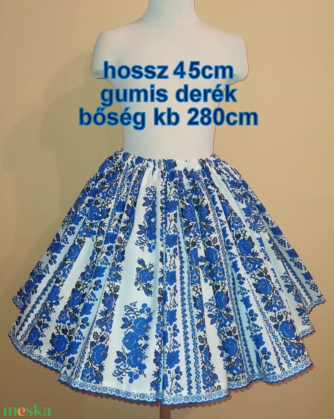 Gyermek néptánc szoknya 45 cm vegyes színek - ruha & divat - babaruha & gyerekruha - szoknya - Meska.hu