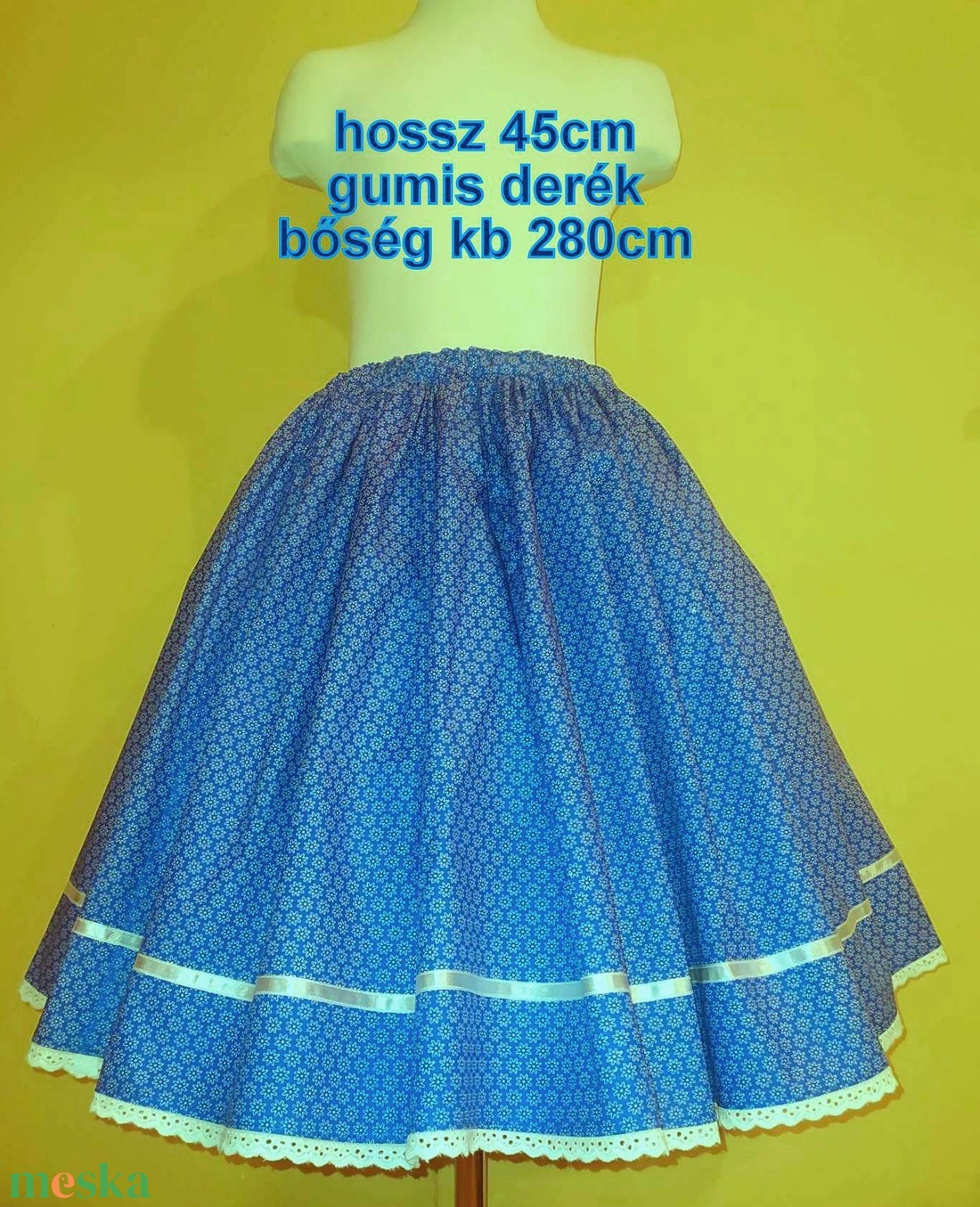 Gyermek néptánc szoknya 45 cm vegyes színek - ruha & divat - babaruha & gyerekruha - szoknya - Meska.hu