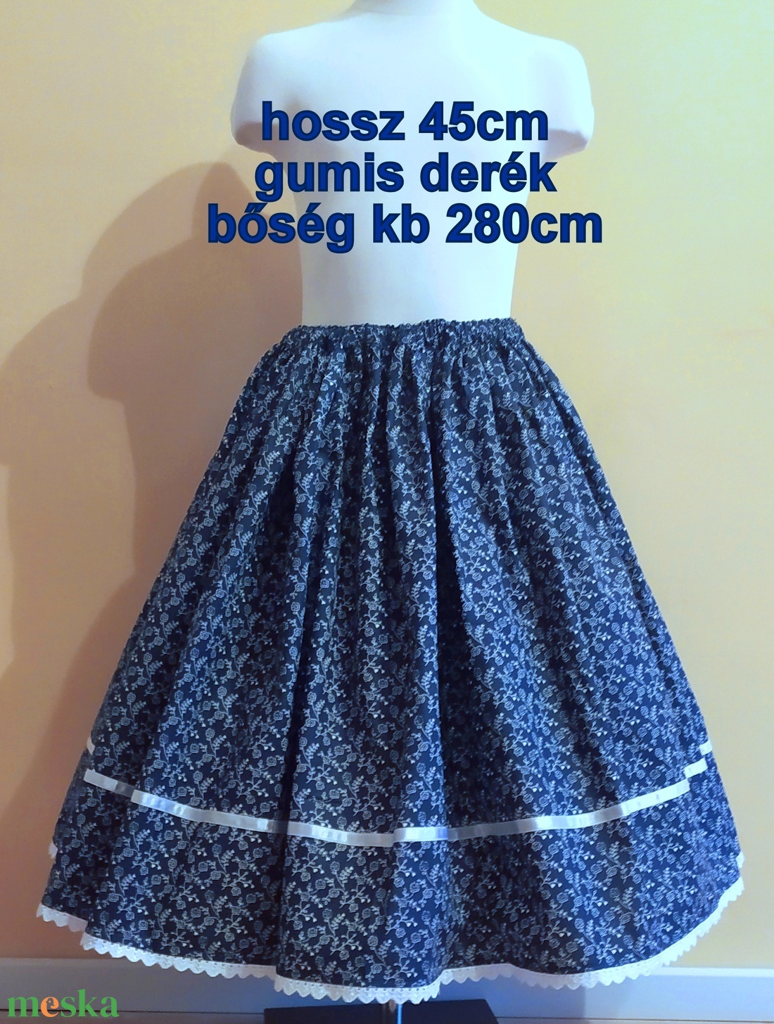 Gyermek néptánc szoknya 45 cm vegyes színek - ruha & divat - babaruha & gyerekruha - szoknya - Meska.hu