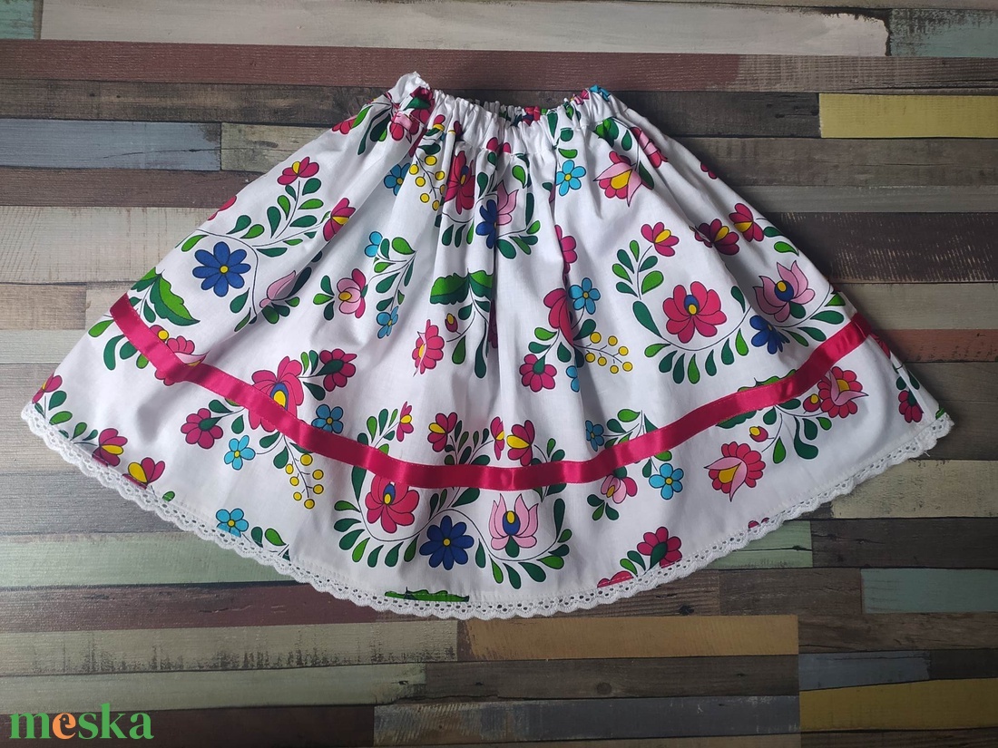 Kisgyermek néptánc szoknya 30 cm fehér mitás - ruha & divat - babaruha & gyerekruha - szoknya - Meska.hu