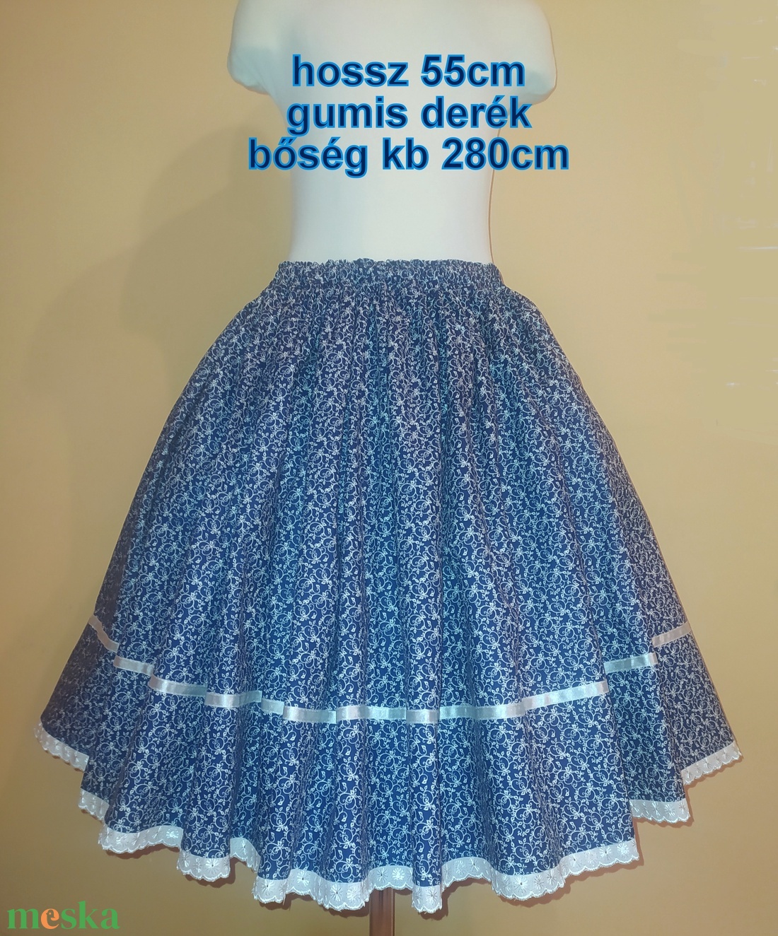 Gyermek néptánc szoknya 55 cm kék - ruha & divat - babaruha & gyerekruha - szoknya - Meska.hu Gyermek néptánc szoknya 55 cm kék - ruha & divat - babaruha & gyerekruha - szoknya - Meska.hu