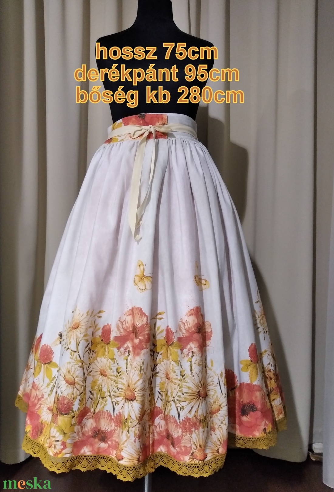 Kamasz néptánc szoknya 75 cm vidám színek - ruha & divat - női ruha - szoknya - Meska.hu
